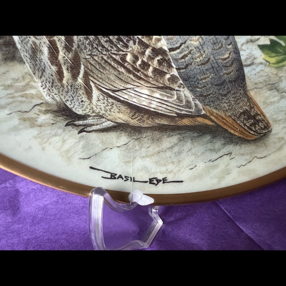 Gamebirds of the World Franklin Porcelain Basil Ede COMMON PARTRIDGE Deco Plate - Picture 7 of 9